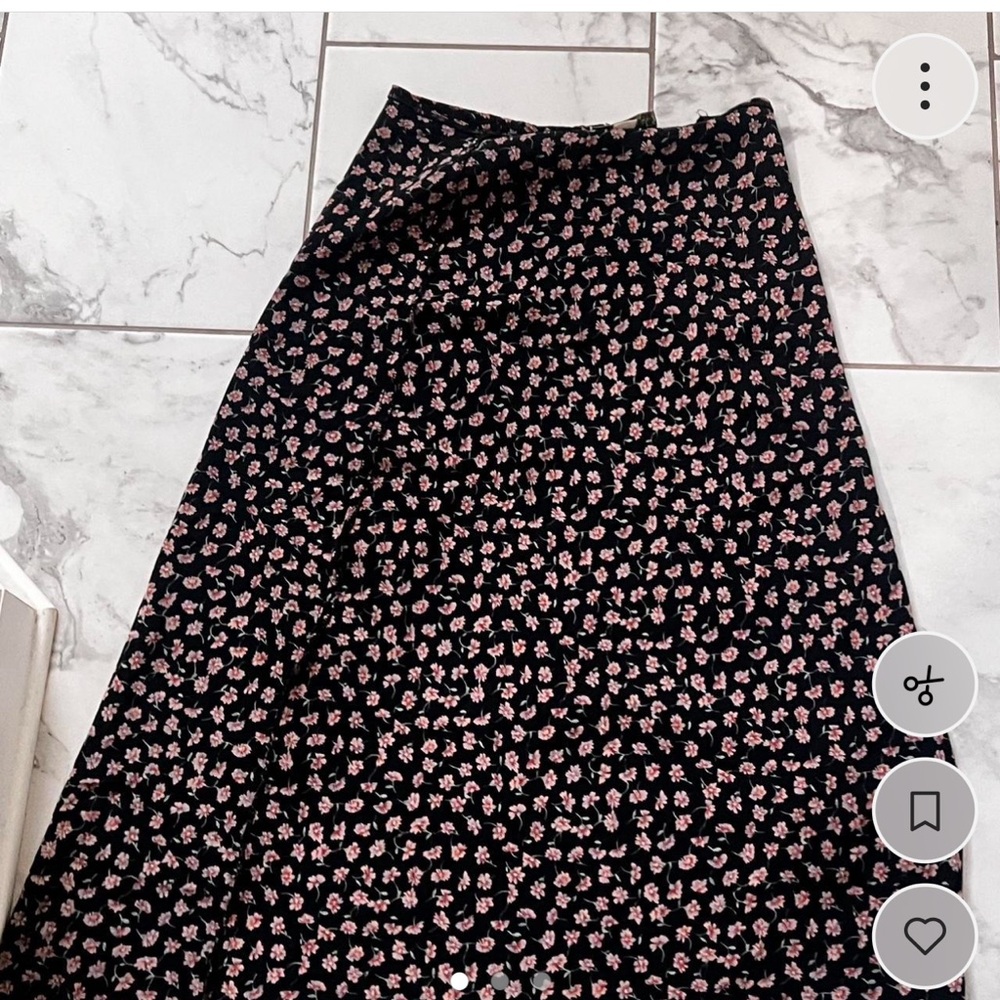 Necessary Objects Black and Pink Floral Maxi Skirt